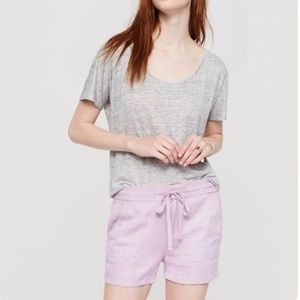 LOFT Brushed Linen Drawstring Lavender Shorts NWOT